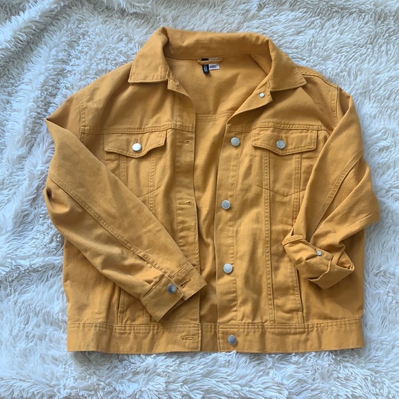 yellow denim jacket h&m
